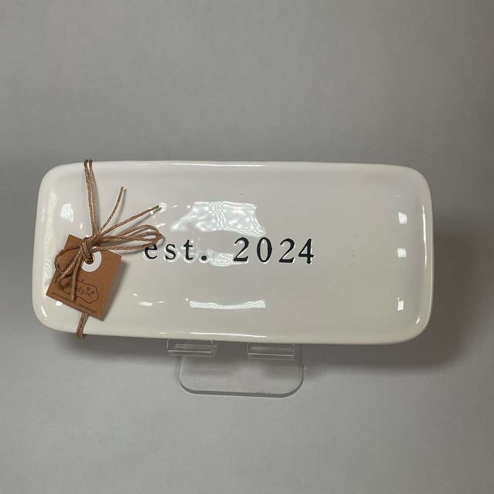 Mud Pie White Ceramic Serving Tray